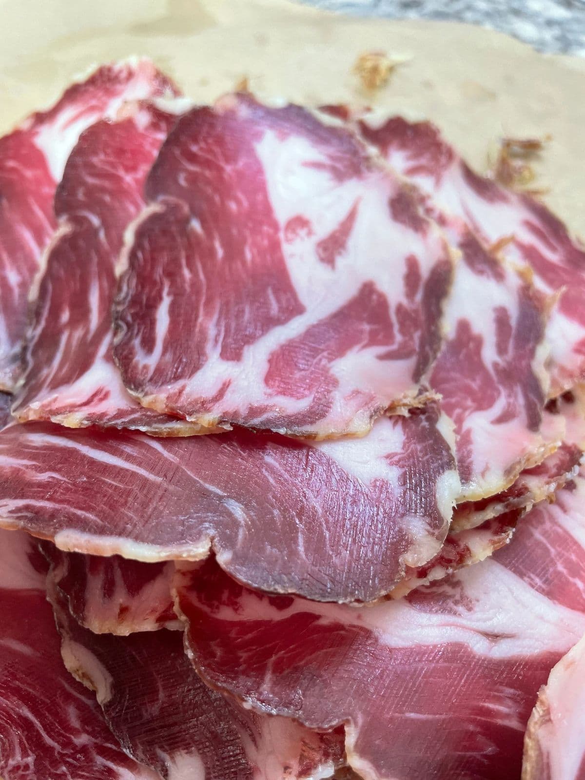 Thinly sliced lonza